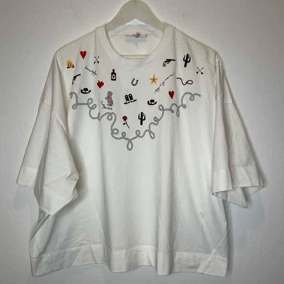 Rare Ganni Western Theme Loose Shirt Size M/L - Picture 2 of 12